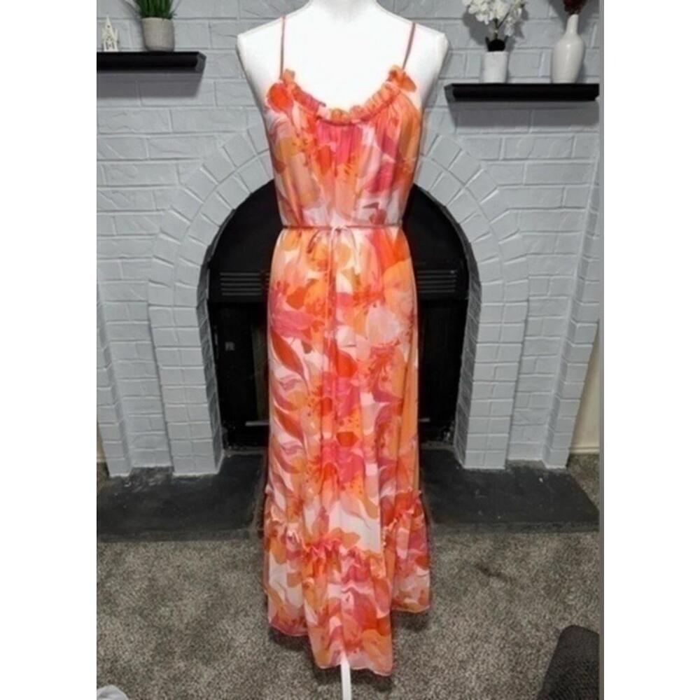 Nicole Miller Tropical Print Maxi Dress NWOT Medium - Picture 1 of 3